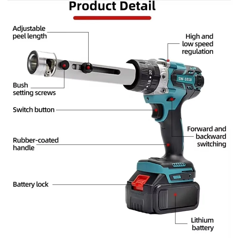 HEWLEE SW-1018 آلة تجريد الأسلاك الكهربائية/كابل تجريد كماشة بطارية قابلة للشحن مقشر كابل/أدوات كهربائية