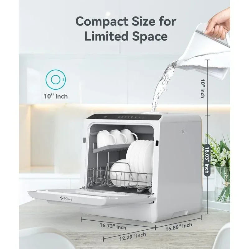 Экотическая портативная посудомоечная машина, мини-посудомоечная машина со встроенным резервуаром для воды емкостью 5 л, подключение не требуется, 6 программ стирки
