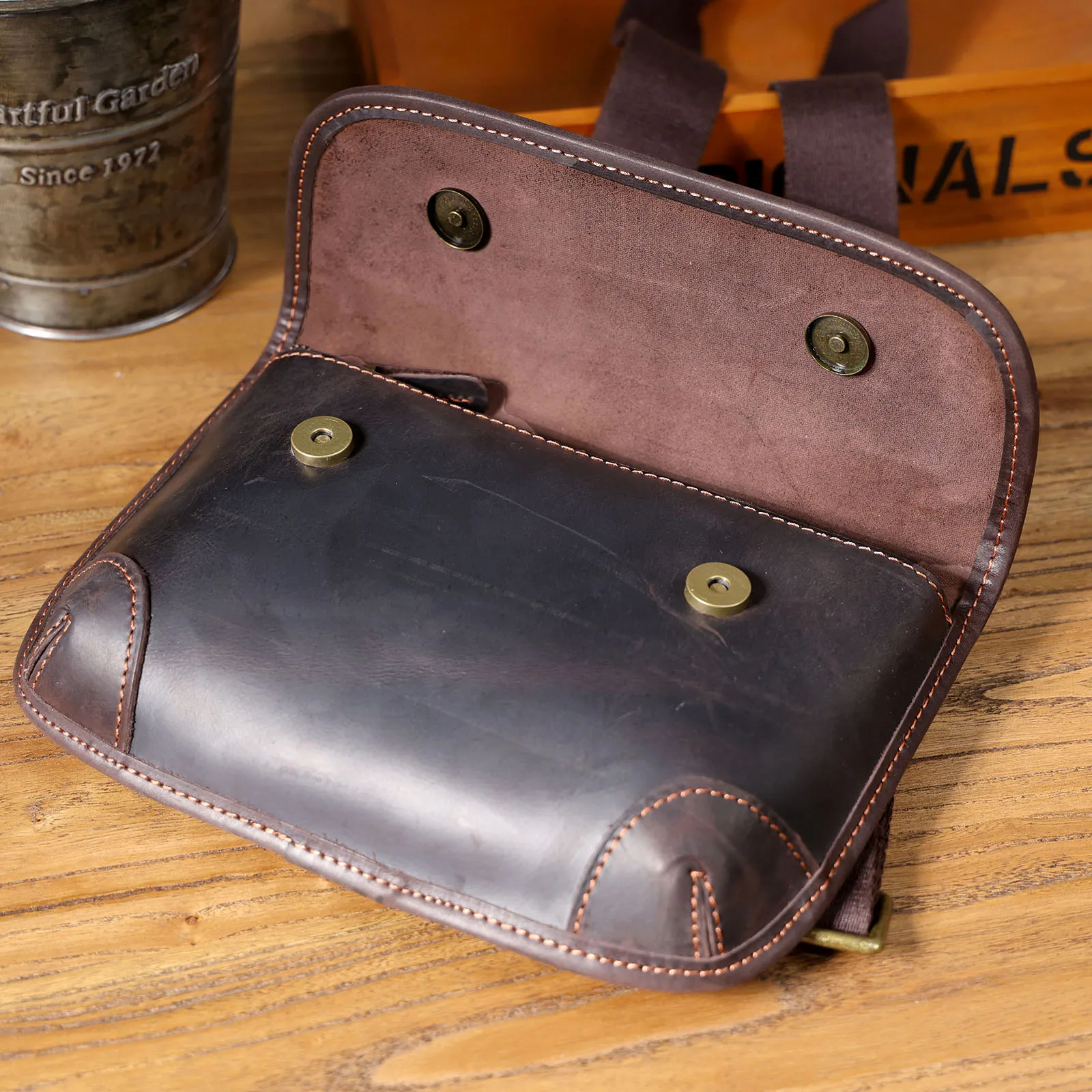 S. Arbeiter Echt leder Herren Umhängetasche, Umhängetaschen einfache Mode Rindsleder Tasche, Crazy-Horse Leder lässig Vintage-Stil – Detail 18
