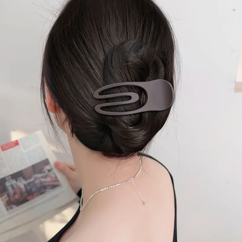 AISHG Frosted U-Shaped Hairpin Women Korean Medium Solid Color Hair Clips Simple Duckbill Clip Barrettes Girls Hair Accessories