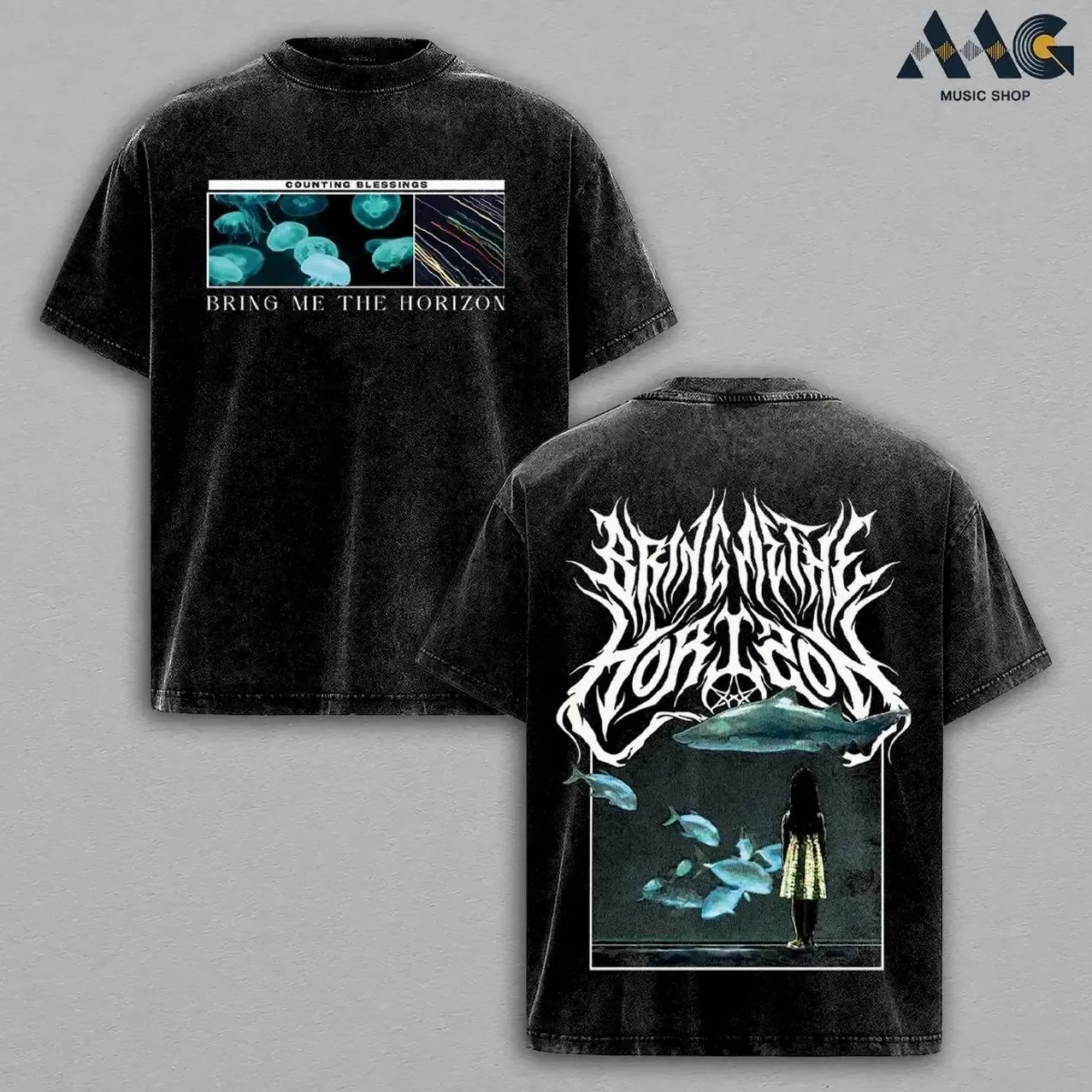 Camiseta Harajuku BMTH Bring Me the Horizon, Camiseta Vintage Lavada de Gran Tamaño, Camiseta de Verano de Algodón de Manga Corta, Ropa para Hombre