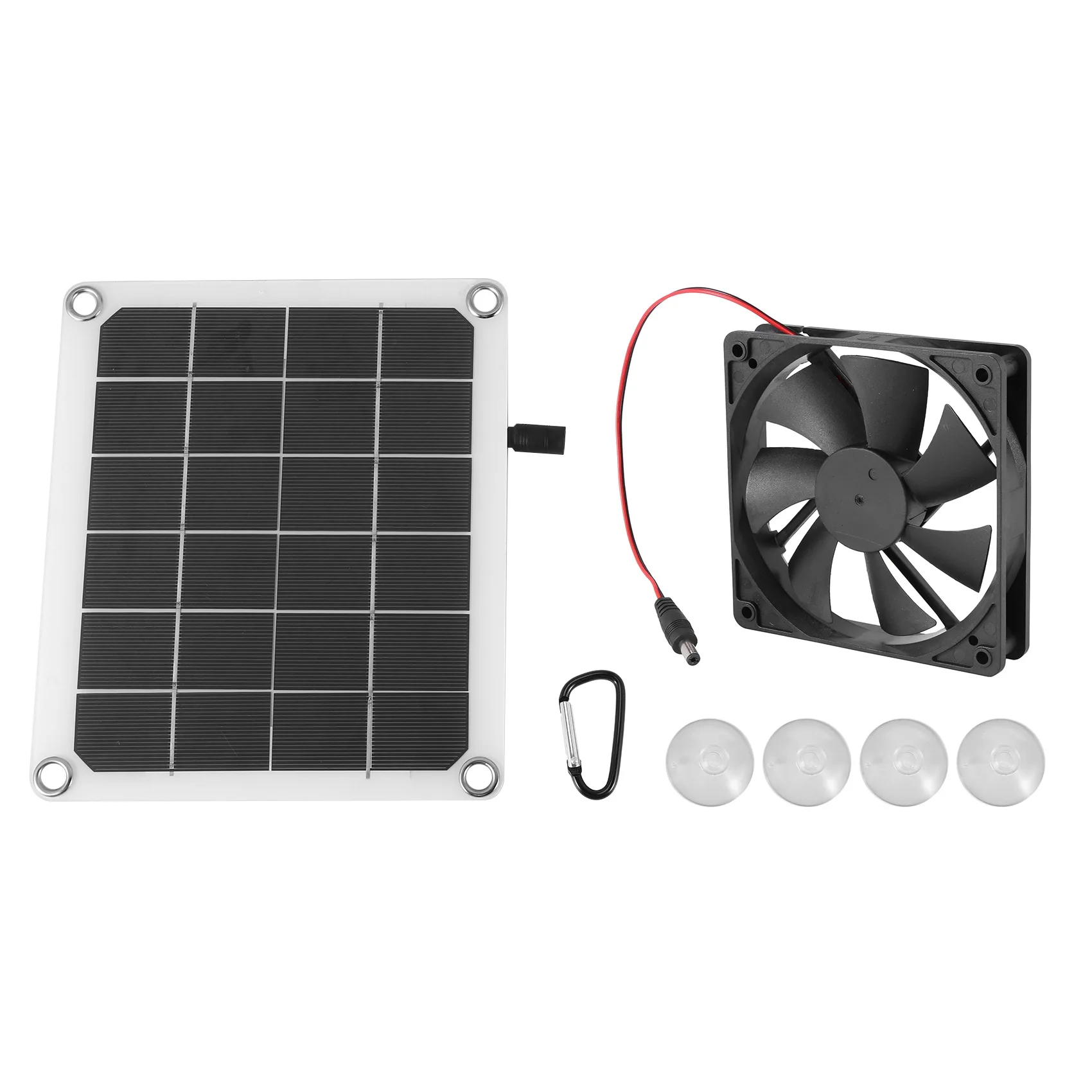 Solar Panel Exhaust Fan, 5V10W Waterproof Solar Exhaust Fan, Portable Exhaust Fan for RVs, Greenhouses, Pet Houses