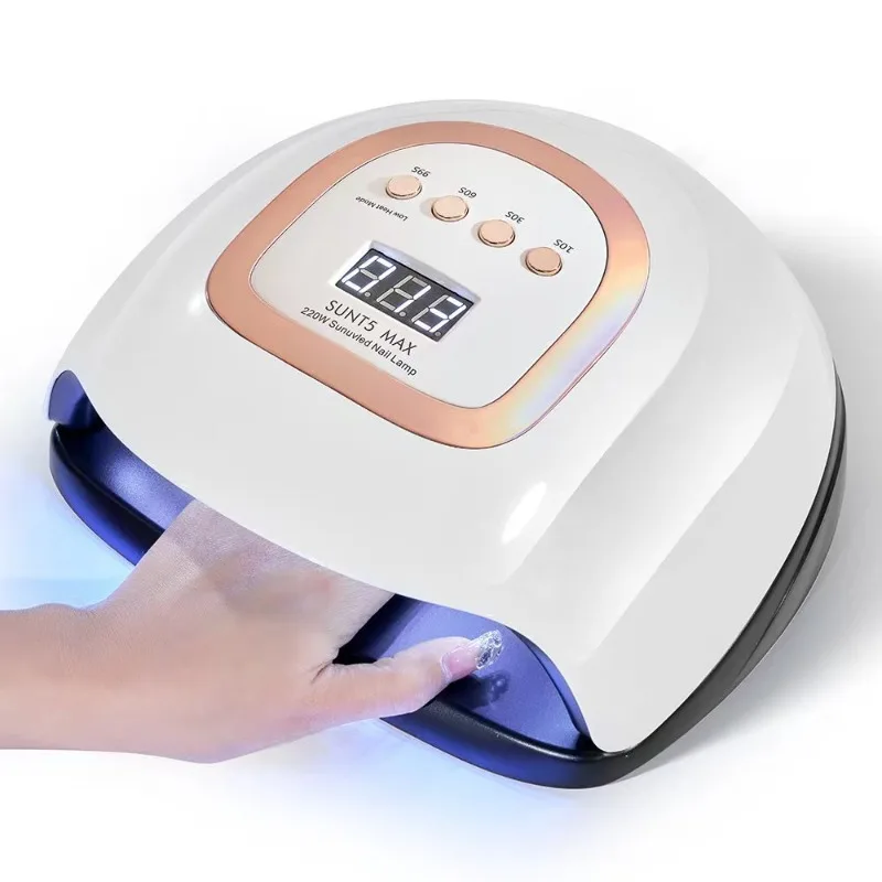 

Лампа для ногтей, машина для фототерапии, 220 Вт, мощная лампа для выпечки ногтей, черная ручная интеллектуальная быстросохнущая лампа для ногтей