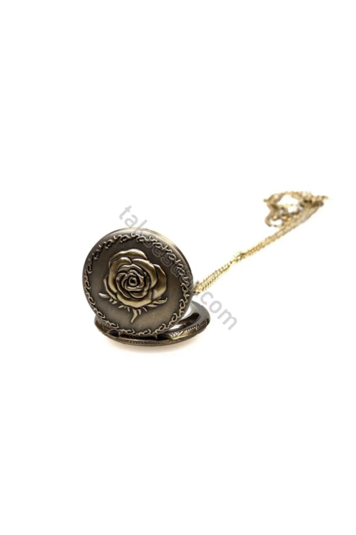 Uras Clock Necklace Relief Rose Looking Köstekli Vintage Watch Men Women