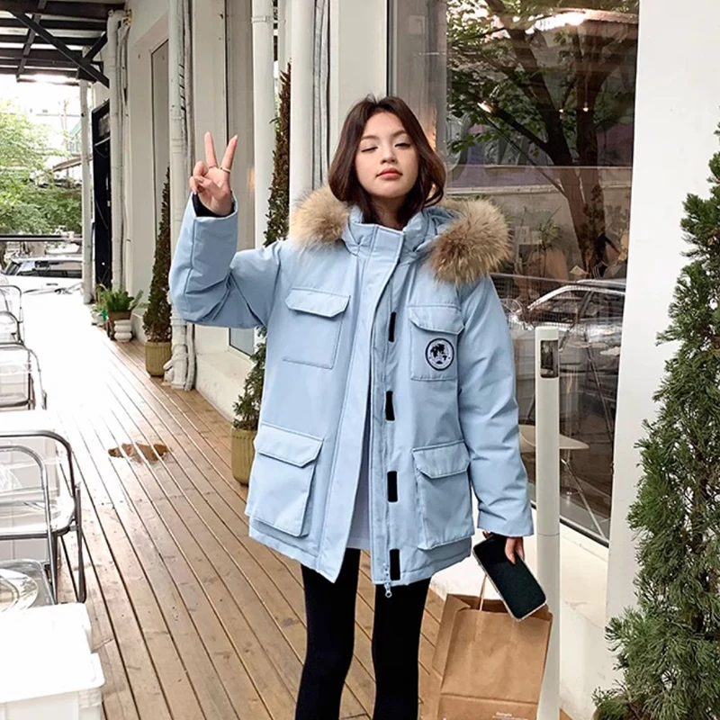 여성 오버코트 캐주얼 솔리드 컬러 여성 다운 재킷 2025 겨울 신상 고품질 화이트 덕다운 여성 다운 재킷 H407