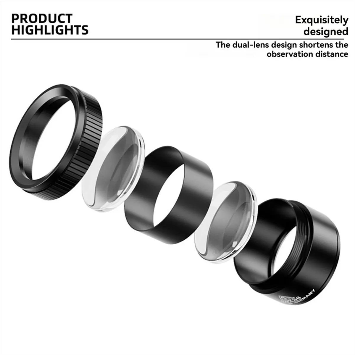 High-quality measuring tools New Double-Lens 30x36mm Magnifying Glass for Precision Work in Stock