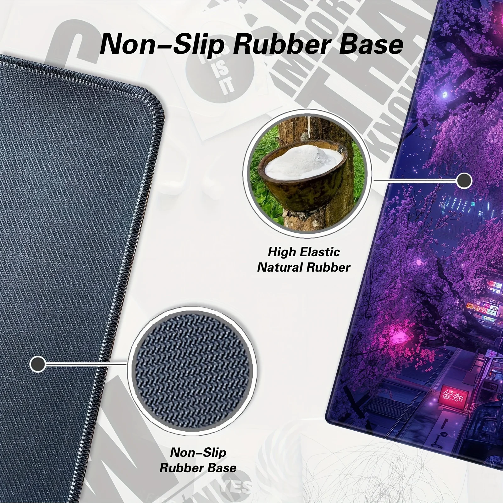 لوحة الماوس اليابانية الشارع الأرجواني ساكورا ملحقات مكتب العمل وسادة مكتب حامي الماوس غرفة الألعاب الديكور غمبد