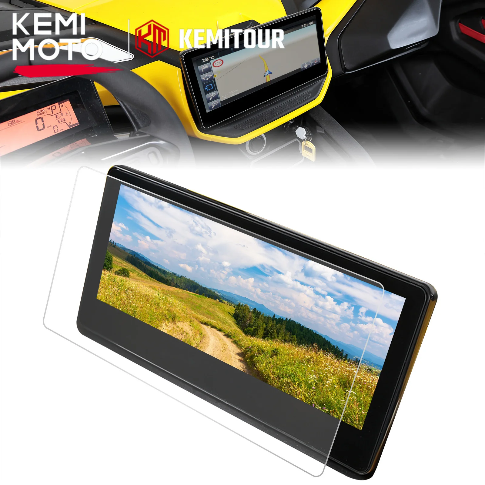 

Screen Protector UTV For Can-Am Maverick R 2024+ For Ski-Doo 2023+ Color Touch Screen Scratch Resistant Glass Protective Film