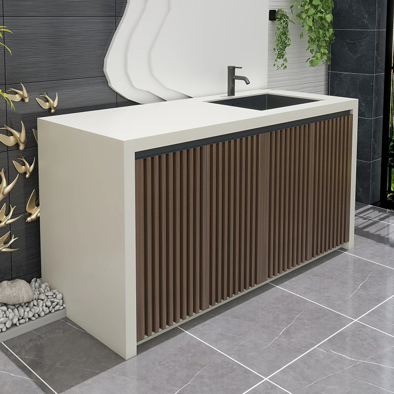 

Балконный барный стол из сланца, водонепроницаемый, с защитой от солнца, деревянный забор для стены, раковина для мытья