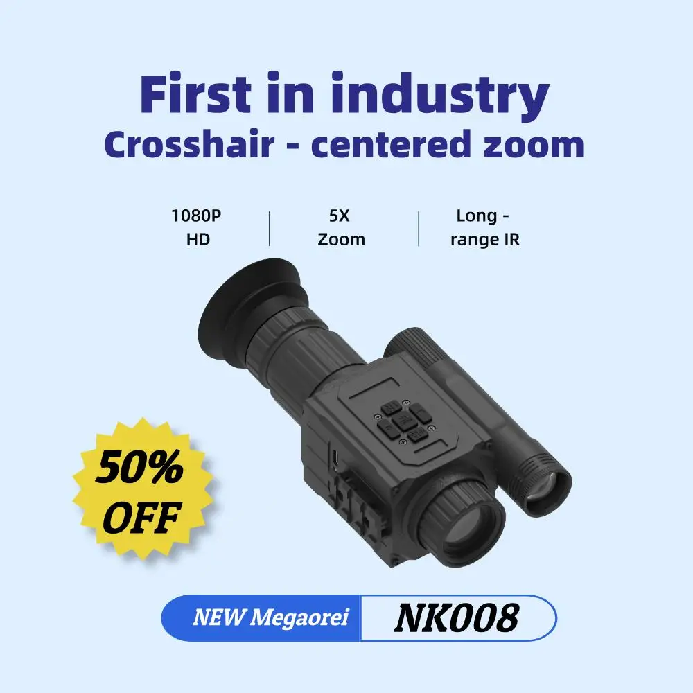 

​​​​2025 Megaorei NK008 Digital Night Vision - 5X Zoom, 850/940nm IR, 4 Lenses, HD, 20mm Rail​​ (127 chars)