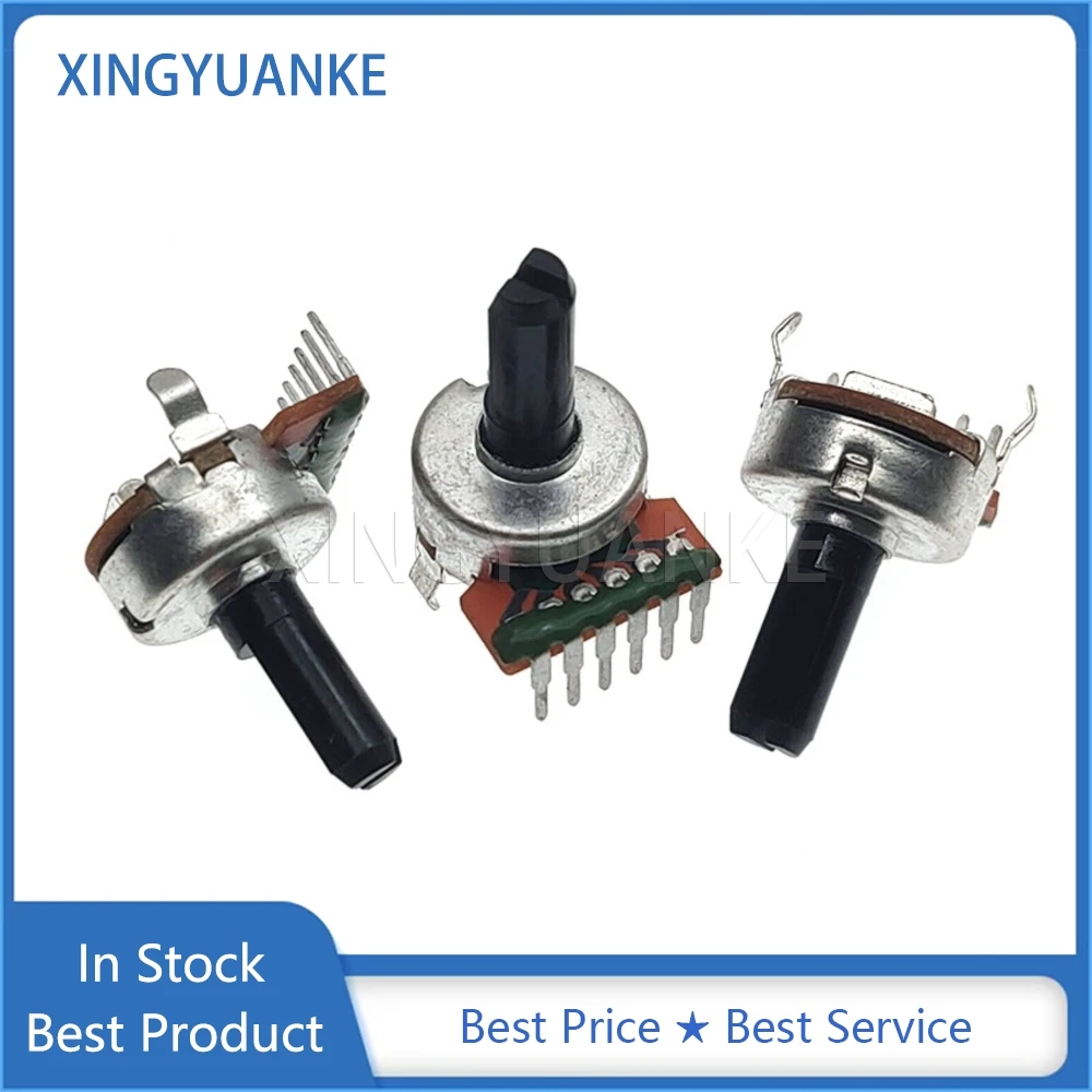 1PCS 161 Type B10K B103 B20K B203 B50K B503 B100K B104 Power Amplifier Audio Volume Duplex Potentiometer 6-Pin Shaft Length 15MM