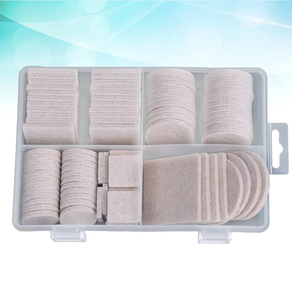 

104Pcs Thickened Felt Anti-Skid Furniture Protection Pads Floor Protector for Table Chair Legs Beige Felt Pads