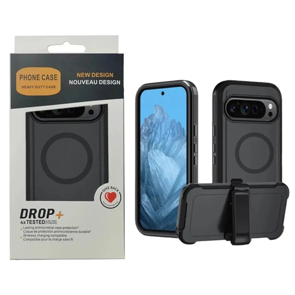 Original Robuste Gürtelclip-OTT-Hülle für Google Pixel 10A 9A 10 9 Pro XL für Magsafe Stoßfest mit Box Harte Abdeckung