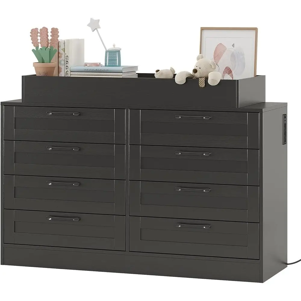 

Классический деревянный комод для детской комнаты с 8 ящиками, полкой для пеленания и многофункциональной станцией для смены подгузников