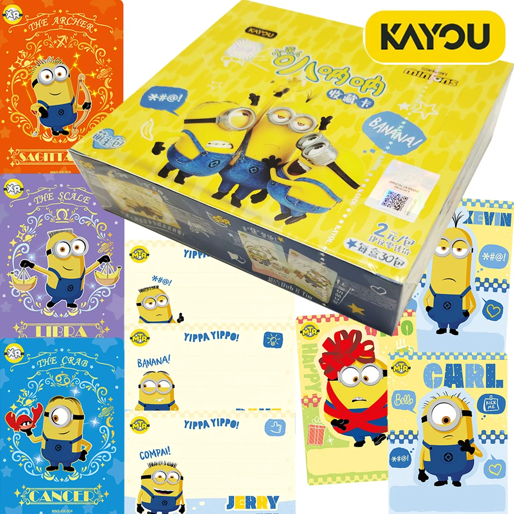 

New Original KAYOU Minions Collection Cards High Quality Character Animation Movie Plot Close-up Cards Fans Hobbies Toys Gifts