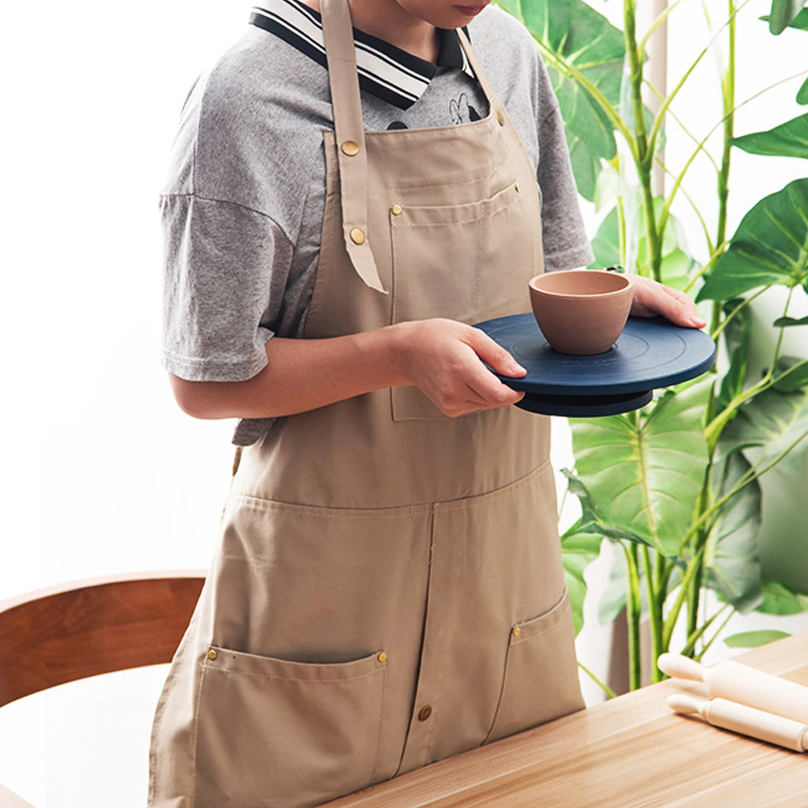 

Apron for Craft Aprons Pottery Pocket Artist Painting Women Pockets Work Class Clay for Craft Artist Women with Pockets Work New