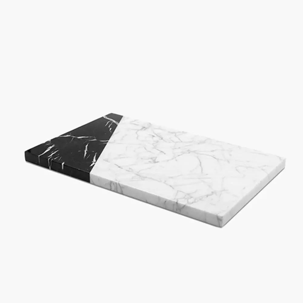 1pc 32x22x1.5cm Natural Marble Stitching Marble Storage Tray, Large Pastry Board, Jewelry Display Holder