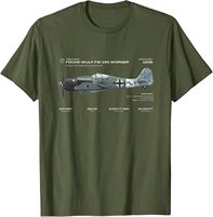 Focke Wulf Fw 190 WWII Airplane Historic War Bird Fighter T-Shirt Short Sleeve Casual 100% Cotton T Shirts