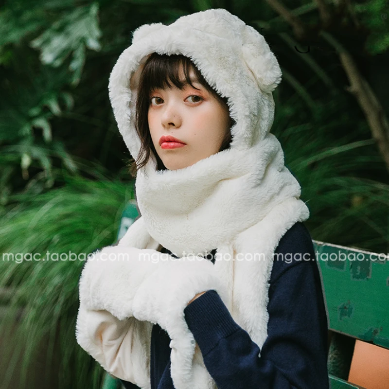 Hat Perimeter Thickening Faux Rabbit Fur Ear Protector Cap Lei Feng Cap Flight Hat Women's Winter Thermal