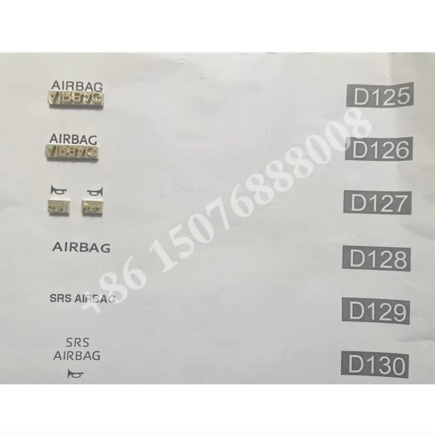 D115-D130 Car Interior Upholstery Retrofit SRS Airbag Brass Mold Logo Embossing Brass Stamp