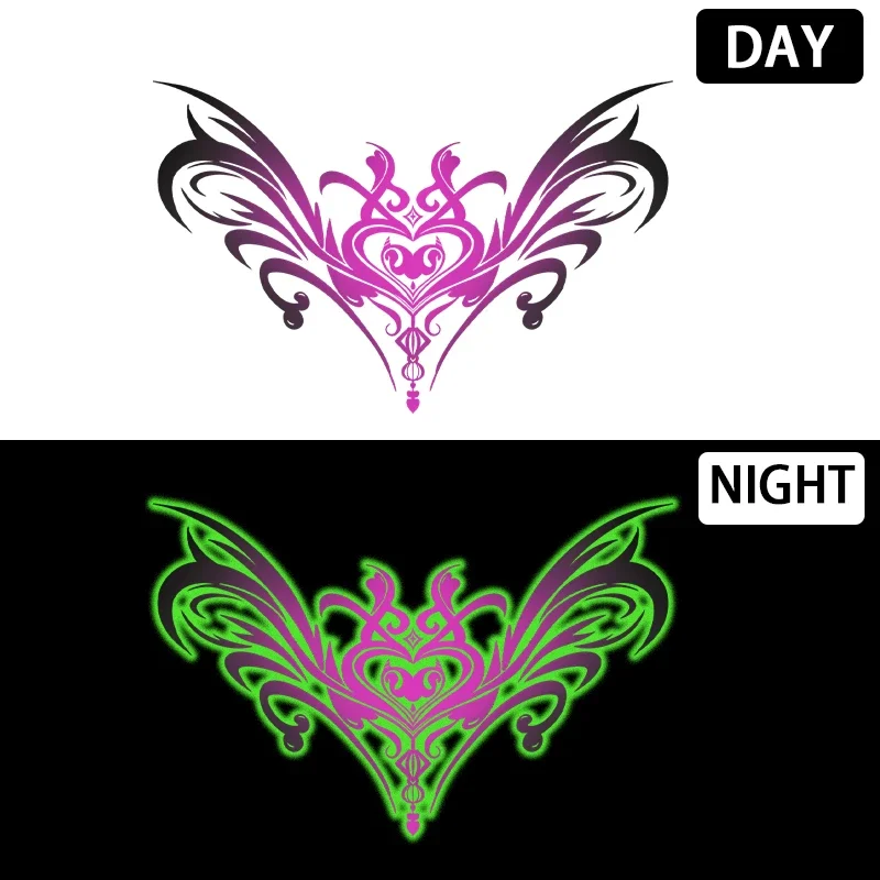 Night glowing deep purple sexy chest, abdomen, and leg temporary stickers waterproof, sweat proof, and charming tattoo stickers