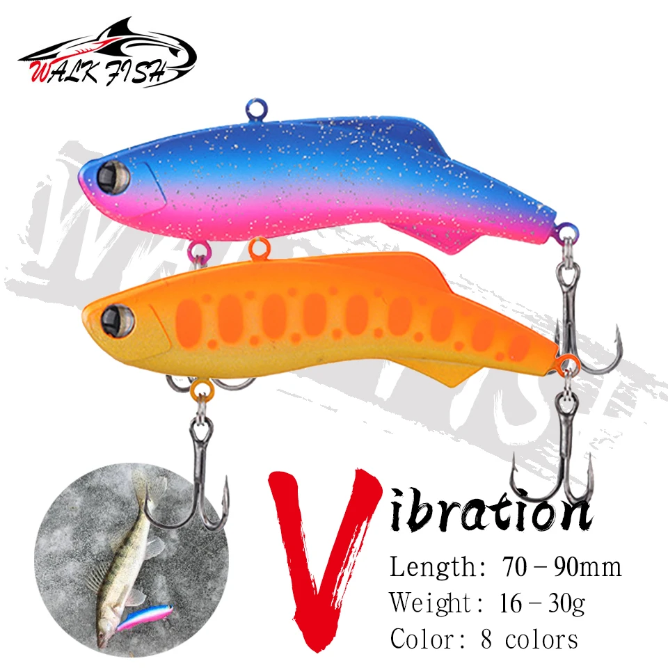 WALK FISH Fishing Lures Silicone Rattin Lures Shirten VIB SL Vibra 16g 23g 30g Spinning,Winter Fishing for Pike Zander Perch