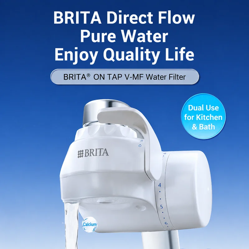 BRITA ON TAP V-MF High-Flow Faucet Water Filter 1 Unit with 3 Filter Cartridges 600L Rated Capacity Tap Water Purifier