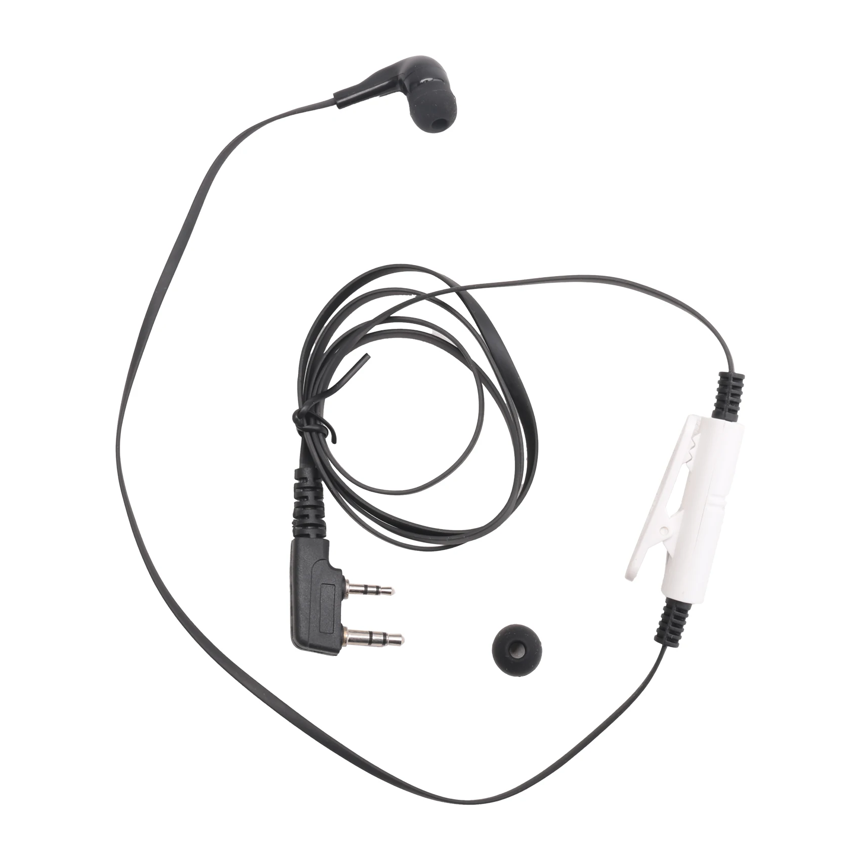 ABAN 2 Pin Noodle Style Earbud Headphone K Plug Earpiece Headset For Uv5R -888S Uv5R Radio Black Wire