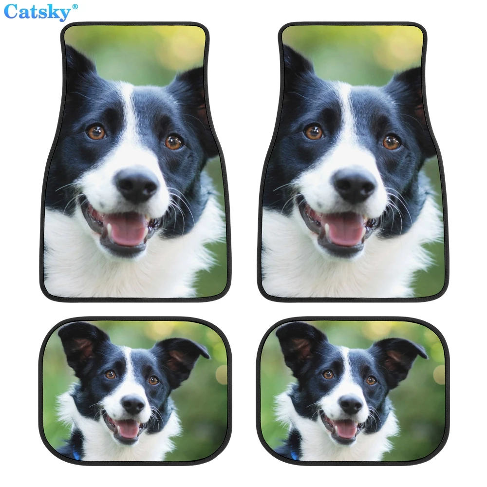 Scotland Border Collie Car Floor Mats Interior Accessories Rubber Fits Most Car Non-slip Floor Mats Printed Custom Floor Mats