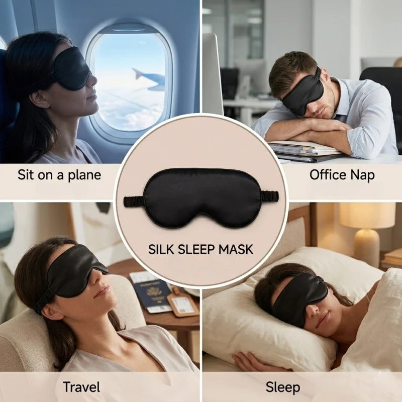 

Silky Sleep Mask – 100% Blackout Eye Mask, Zero Eye Pressure, Soft Adjustable Strap for Travel, Nap & Night Sleep