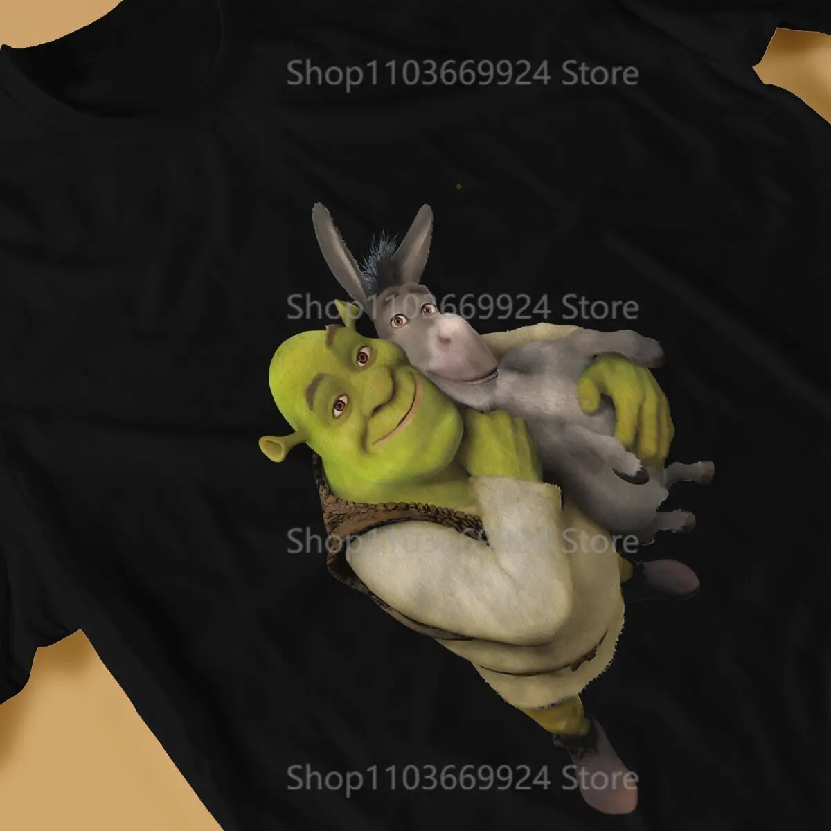 Shrek Cartoon Movie Shrek And Donkey Best Friends T Shirt Graphic Men Tees Summer Clothing Polyester O-Neck TShirt