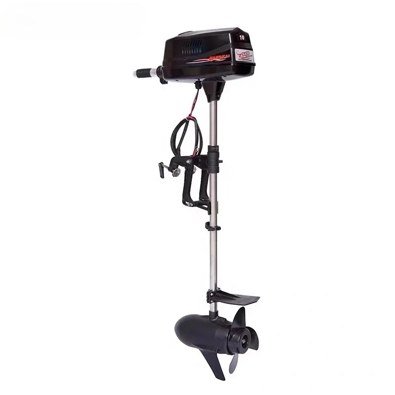 60V 10HP/2200W Brushless Electric Outboard Engine External Battery Pack Manual Tiller Control Compatible for Boat and Kayak