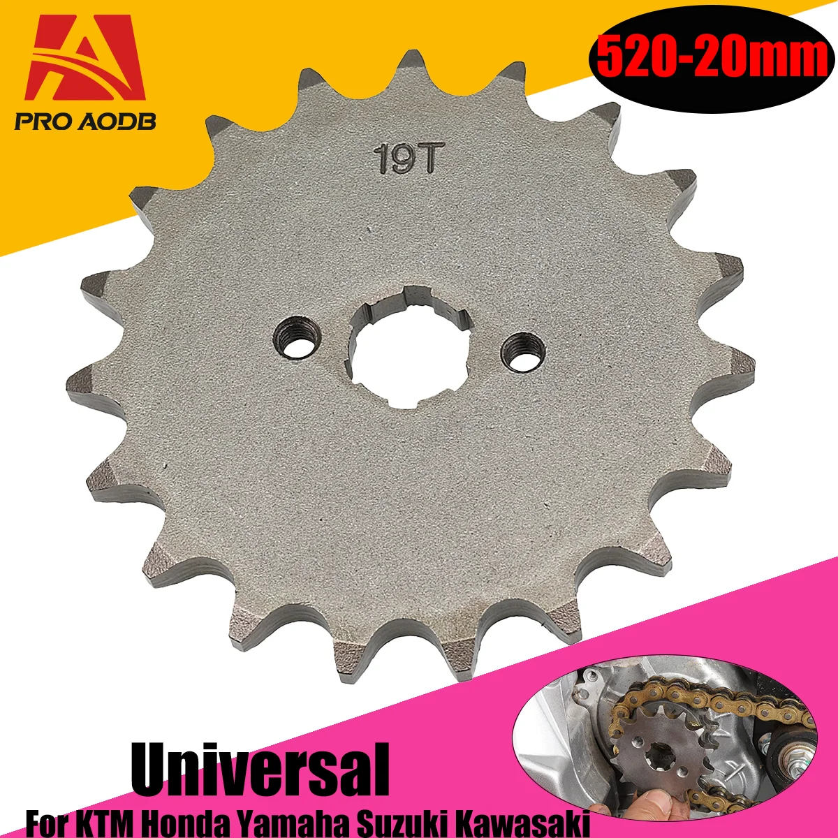 520# Chain 20mm 10T 11T 12T 13T 14T 15T 16T 17T 18T 19T 20T 21T 22T 23T Front Engine Sprocket For ATV Quad Dirt Bike Motorcycle