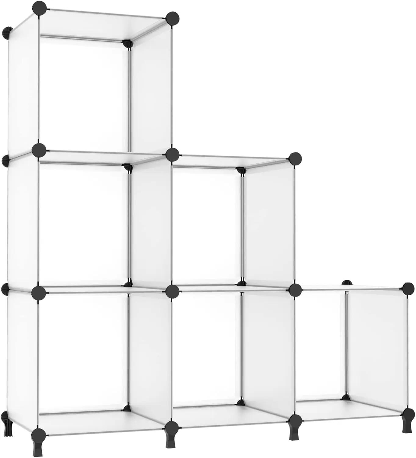 Organizer, Storage Cubes Shelves Bookshelf, 6 Cube Organizers and Storage, DIY Stackable Plastic