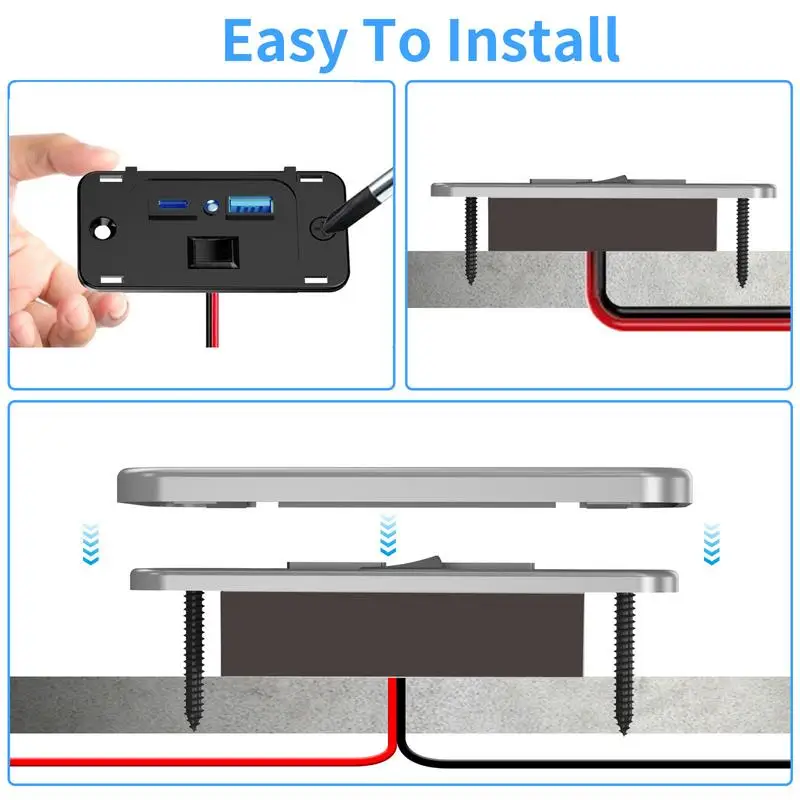 Cargador de coche USB para autocaravana, salida Dual QC3.0, puertos de salida, enchufes de alimentación para VW T5 T6, caravana, accesorios