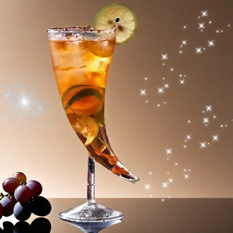 Copa de luna creativa, copa de cuerno, copa de cóctel personalizada, copas de vino tinto