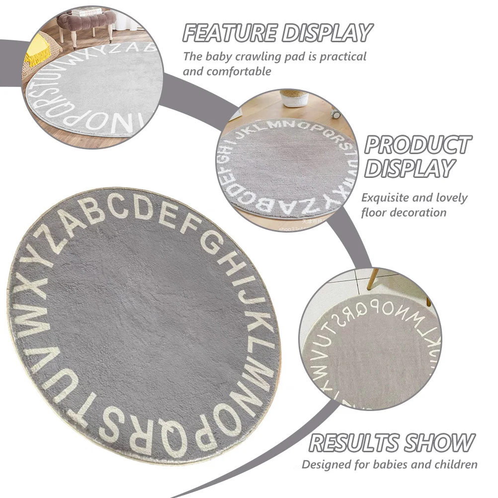 طفل حصيرة للزحف مستديرة 180 سنتيمتر القطن الكلمة حصيرة للأطفال لعب السجاد غرفة الرضع البساط قابل للغسل خيمة وسادة الأرض #4