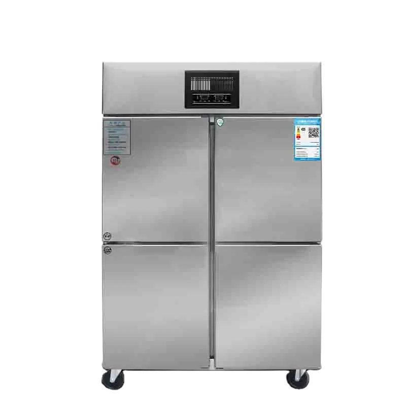 Supermarket Vertical Air Cooled Fan Cooling Glass Door Display Refrigerator 945L Stainless Steel Digital Control