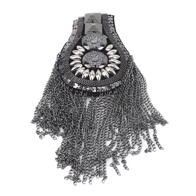 

Наплечный значок, корсаж для мужчин, цветок в стиле панк, металлическая кисточка, сделай сам, цепочка с кисточками, аксессуары для одежды, значок на плечо для багажа