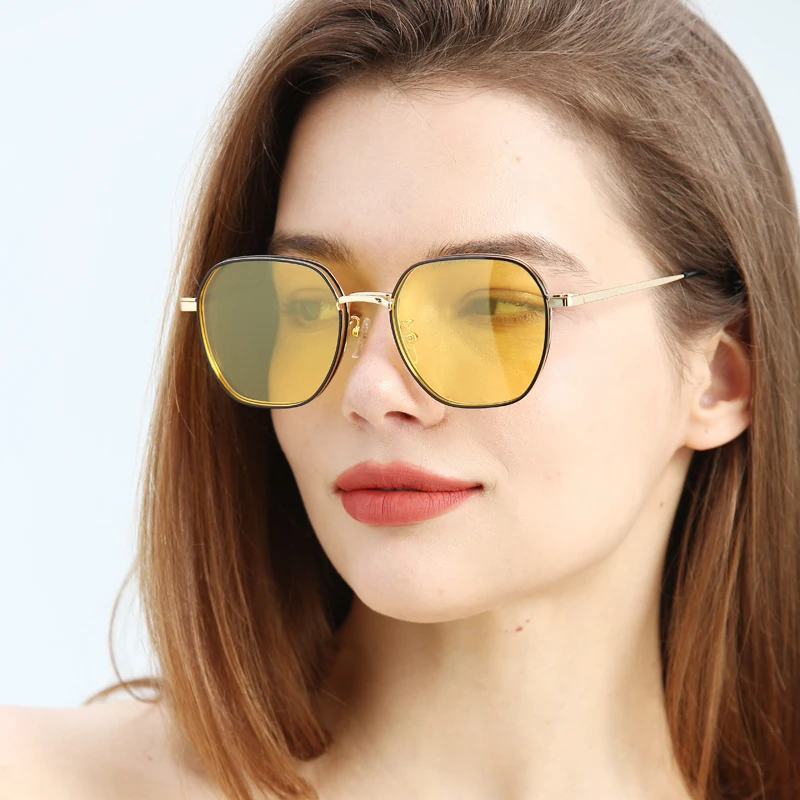 KIZN 3 in 1 여성용 변색 자석 편광 근시 선글라스 2025 신제품 남성 맞춤 광학 안경 큰 프레임 -0.5 ~ -6.0