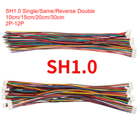 10PCS SH 1.0mm JST SH1.0 Single/Double Connector 2/3/4/6/7/8/9/10Pin 10cm/15cm/20cm 28AWG Same/Reverse Electronic Wire Cable