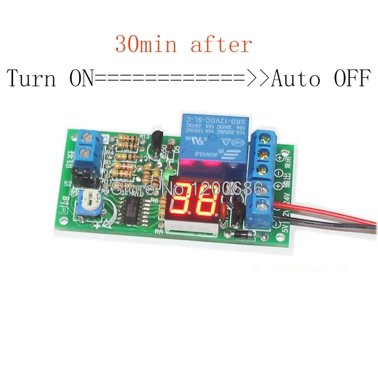 Auto Turn off switch timer relay DC 12V Delay Time Switch Timer Control Relay Multifunction Circuit timer switch 10S 1min 5min