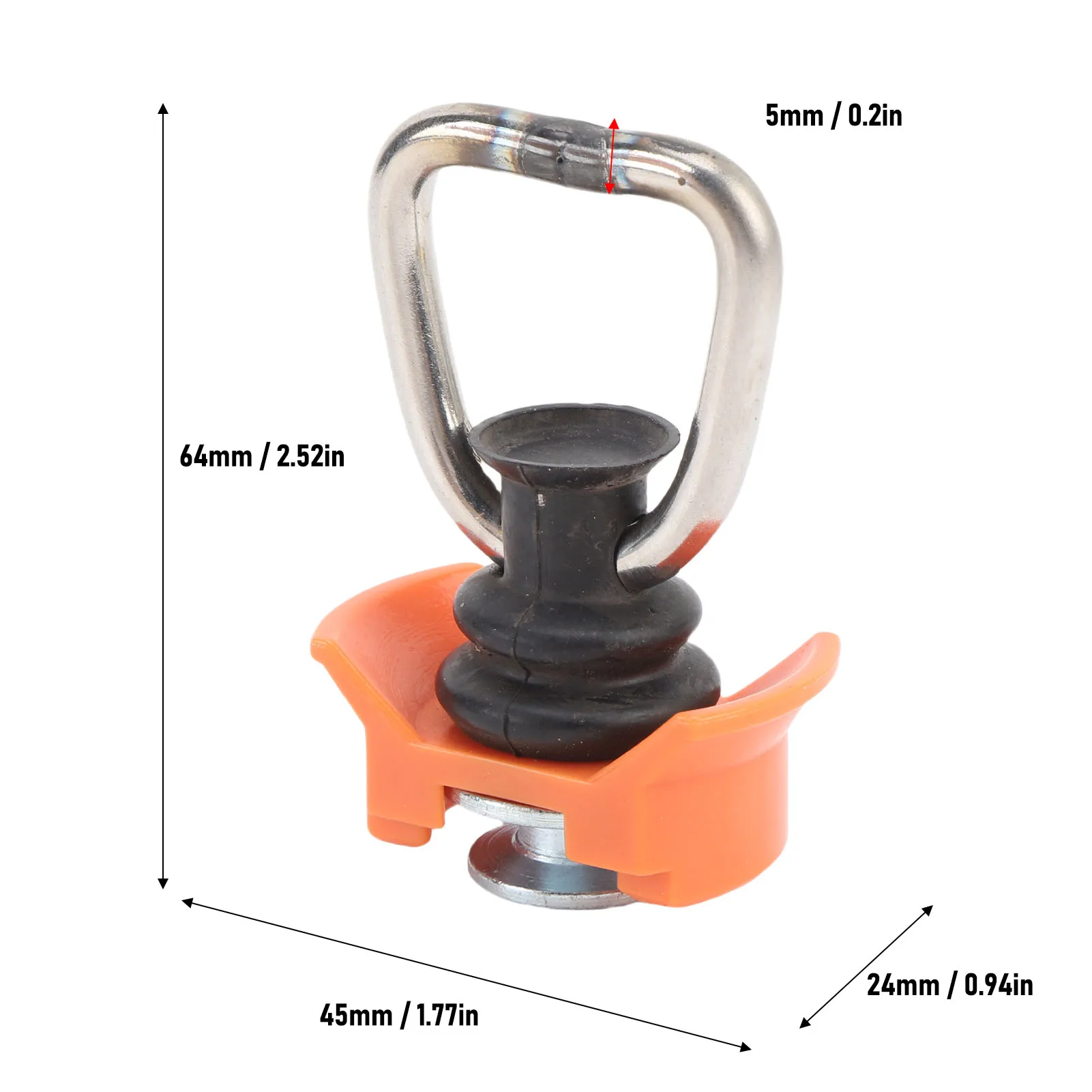 Single Stud L Track Fitting with D Ring 1333lb Capacity Spring Loaded L Track Rail Tie Down Fitting for Van Pickup Truck