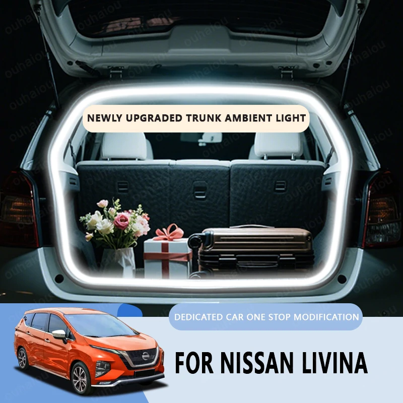 

FOR NISSAN LIVINA trunk light modification light Atmosphere lights White warm white Rear Trunk LED Light Bar