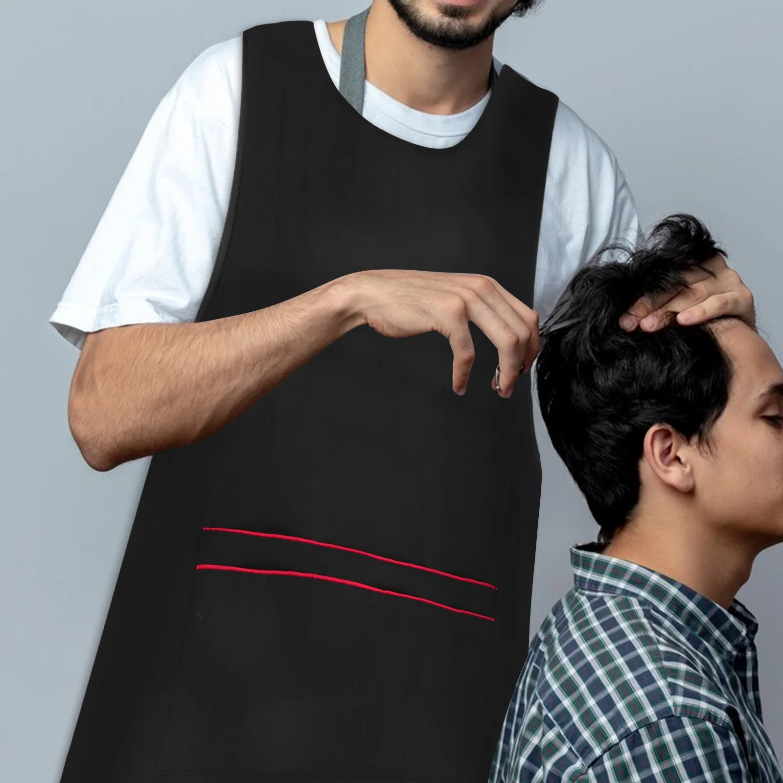 

1Pcs Black Beauty Apron Long-Lasting Lightweight Working Apron for Hairdressing Kitchen Canteen Factory Use Modern Fashion