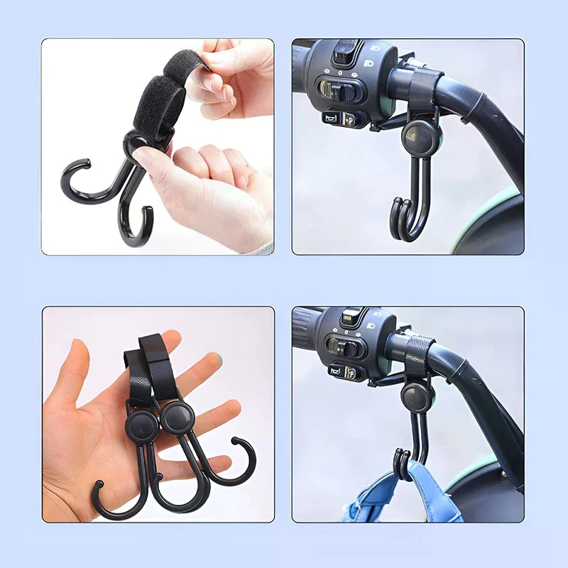 Passeggino multifunzionale Doppi ganci Carrello della spesa Borsa appesa Fibbie appese Gancio per sedile posteriore per auto Accessori universali