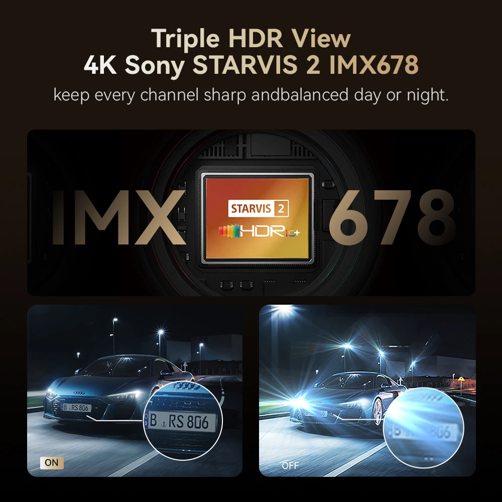 DDPAI Car Dashcam Z90Pro 4K+2K IMX678 Front and Rear Car Dash Cam Dual HDR ADAS 24H Parking WiFi 6 Car DVR Camera Video Recorder