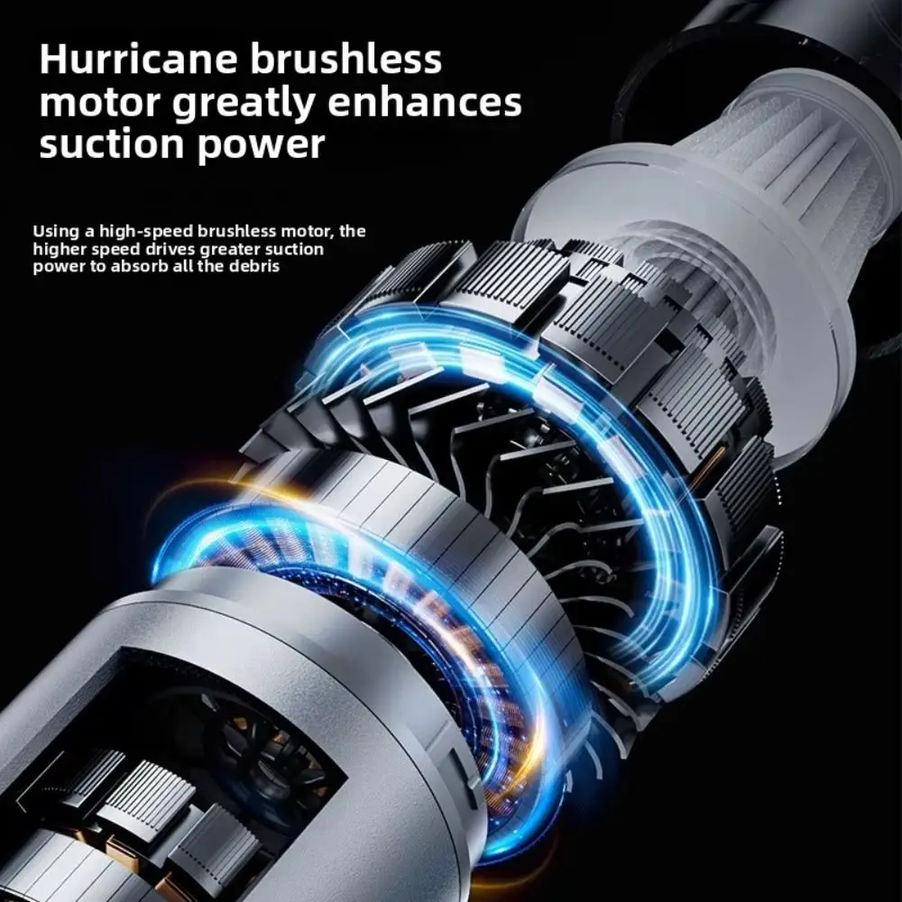 

High Power Vacuum Cleaner Type-C Rechargeable Brush-less Motor Handheld Vacuum Cleaner 100 W Power 16000 Pa Suction