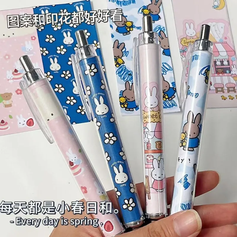 New Miffy Rabbit Press Gel Pen High Color Value Cute ins Wind 0.5mm Student Universal Brush Writing Smooth Durable Black Pen