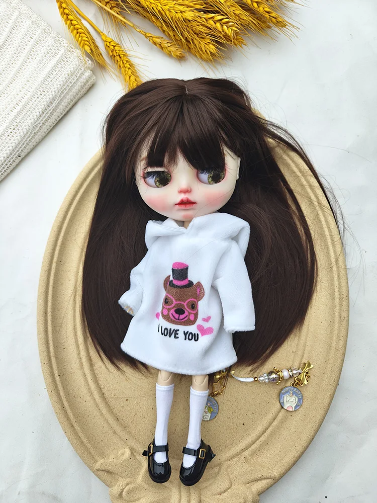 blythe doll dress Casual Sweatshirt Bear Set cute blythe doll clothes  OB22 OB24 AZONE Blyth doll accessories dress